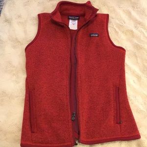 Bright red women's Patagonia vest
